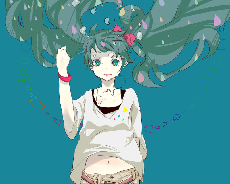 Green-haired Anime Character — Teal, Calm