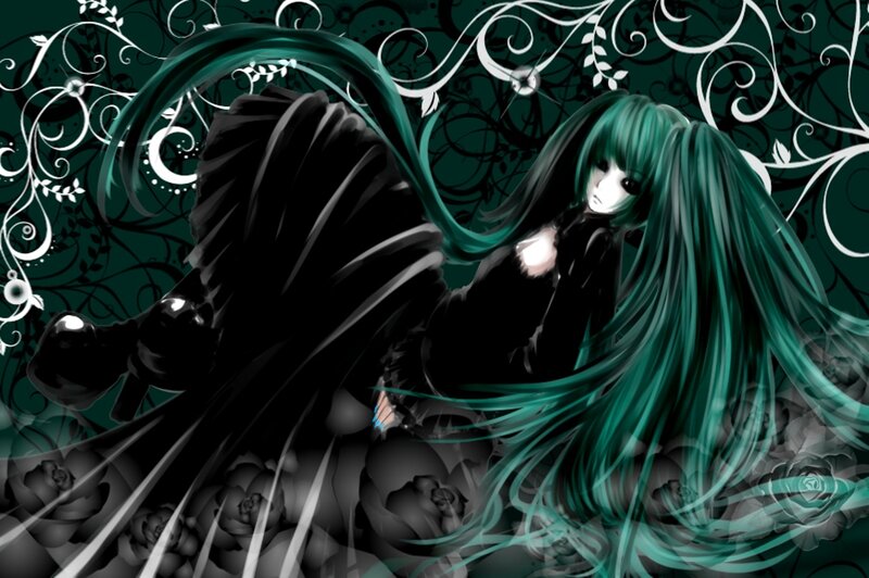 Green-haired Anime Character — Teal, Dramatic