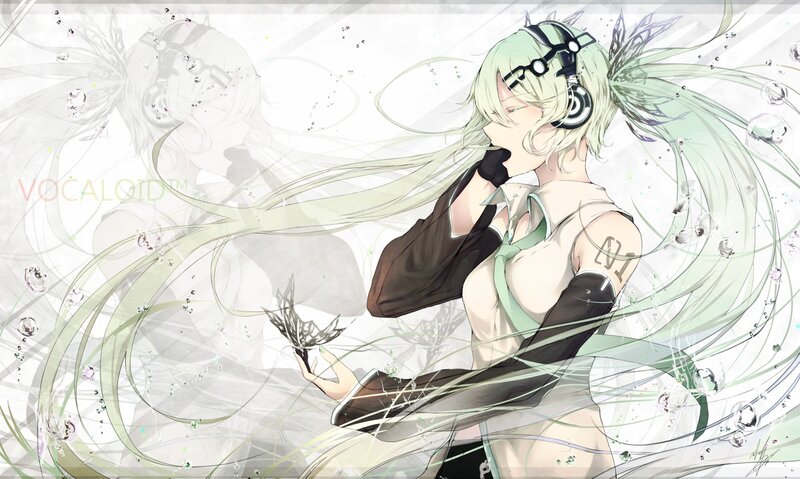 Green-haired Anime Character — White, Ethereal