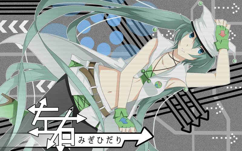 Green-haired Anime Character — White