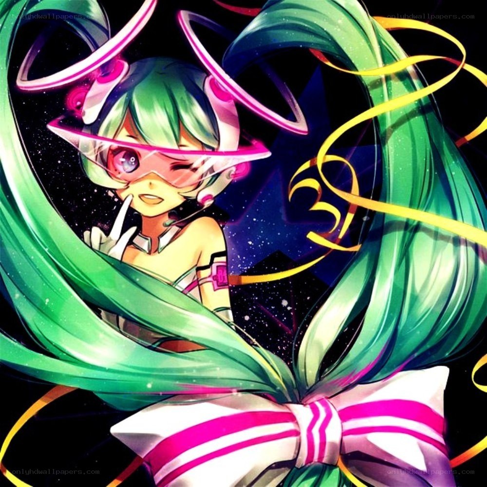 green-haired anime character with bow