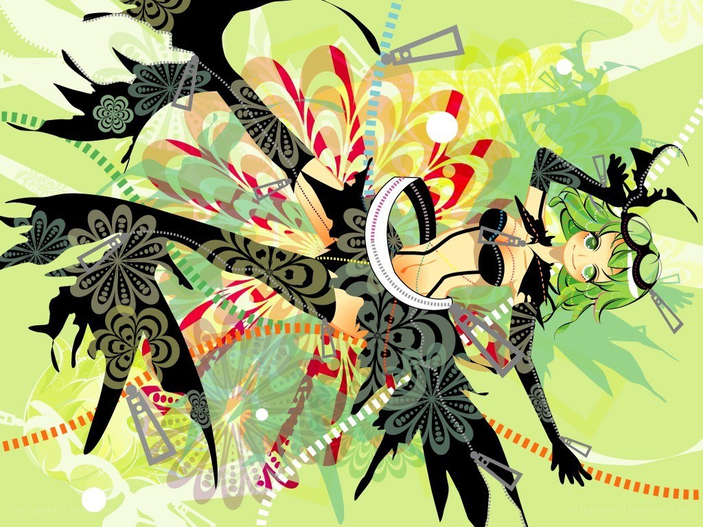 green-haired anime character with floral wings