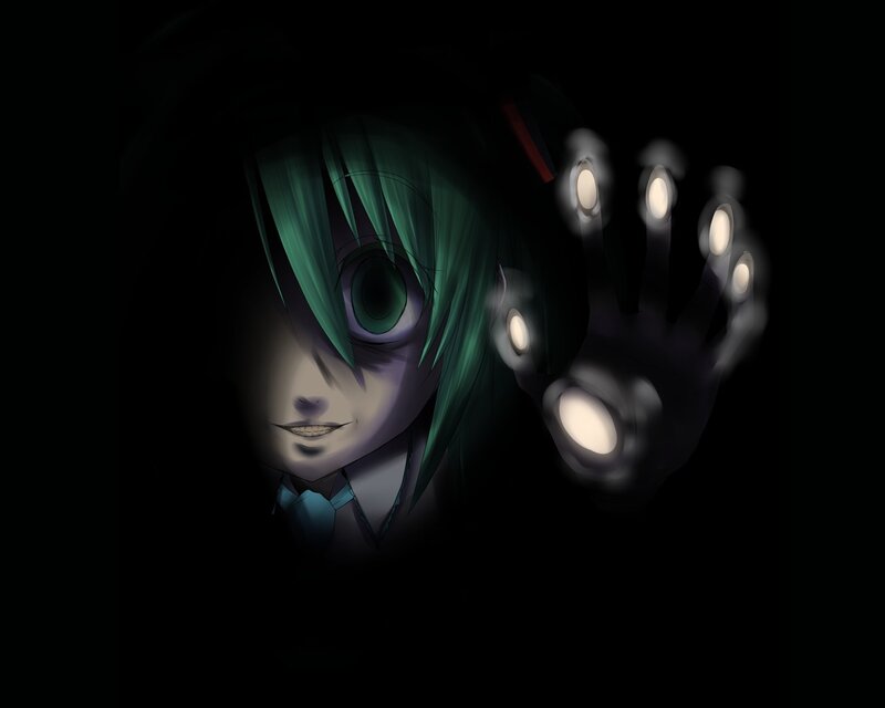 green-haired anime character with glowing hand