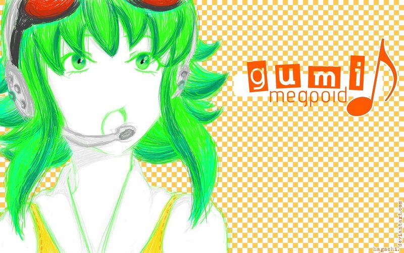 green-haired anime character with headset
