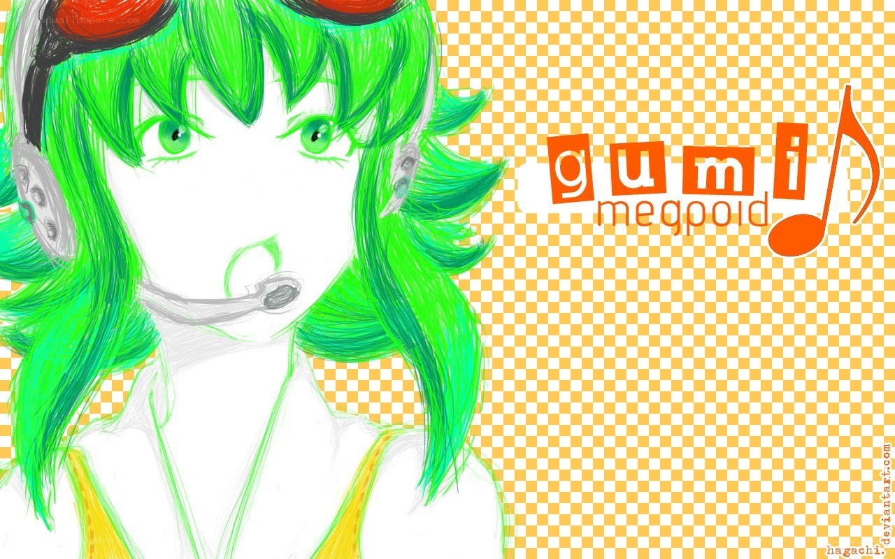 green-haired anime character with headset