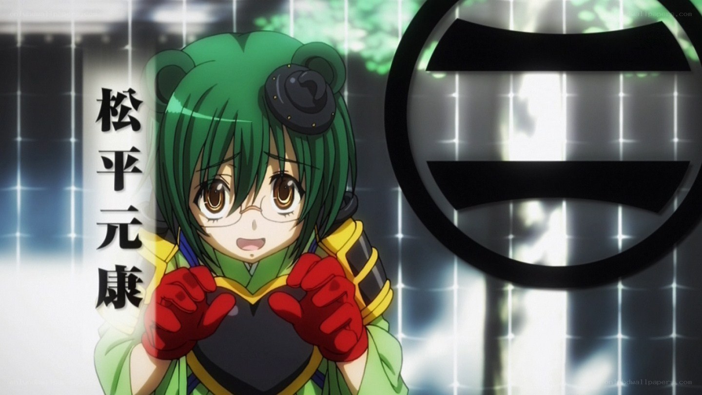 green-haired anime character with logo