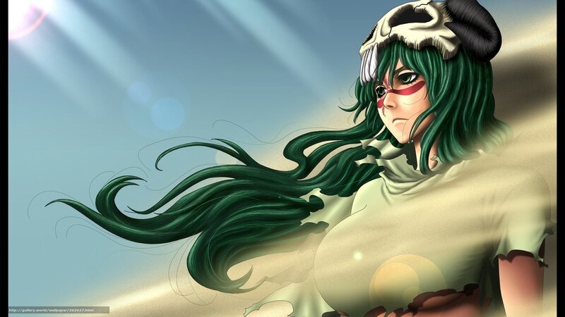 Green-haired anime character with skull hat
