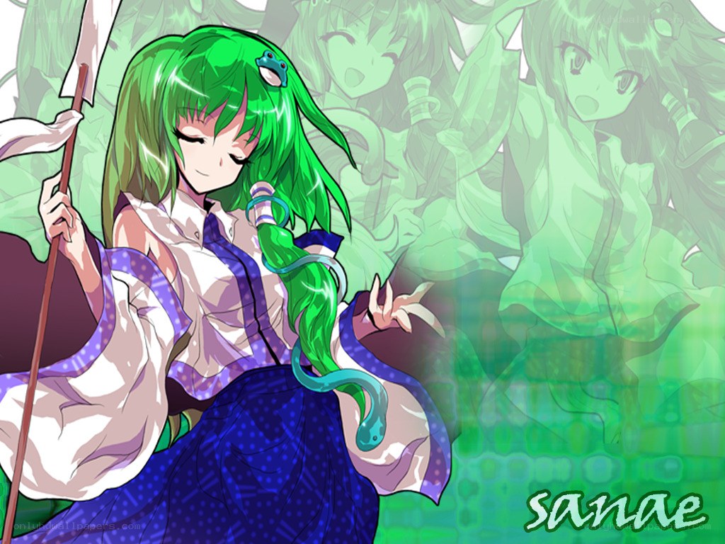 Green-haired anime character with snake