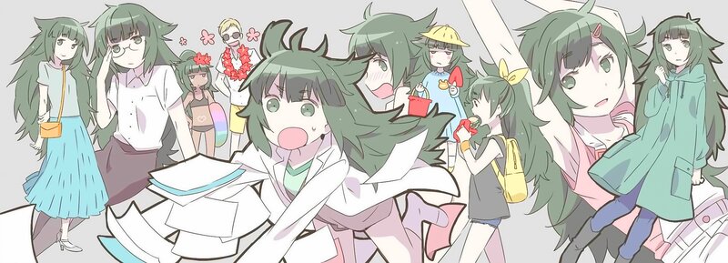 Green-haired Anime Characters — Green, Busy