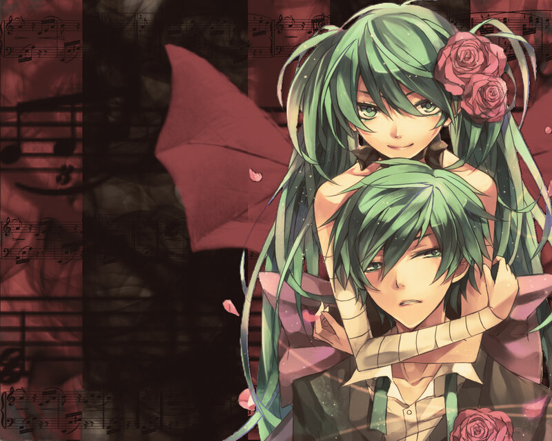 Green-haired Anime Couple