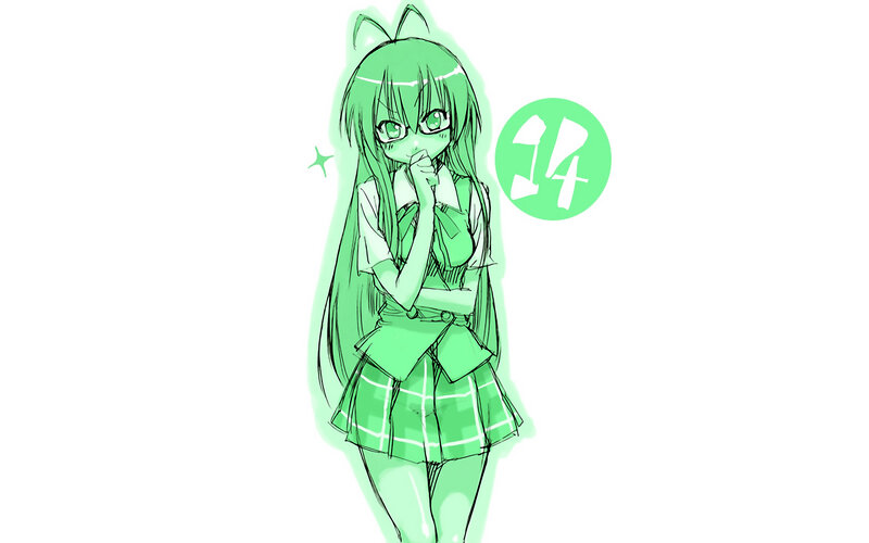 green-haired anime girl