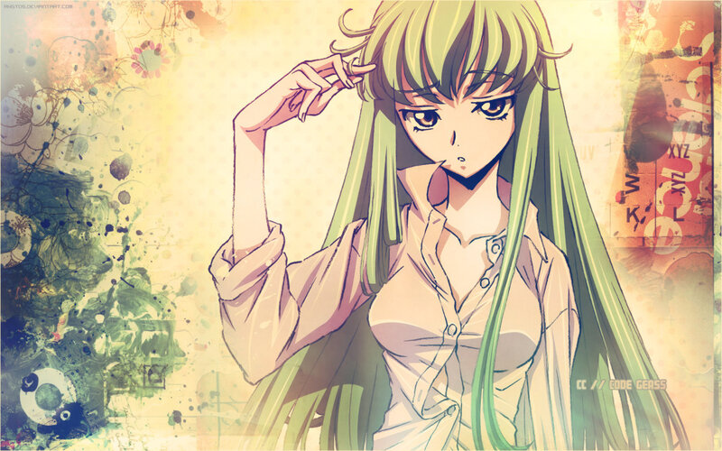green-haired anime girl