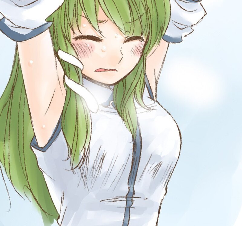 green-haired anime girl