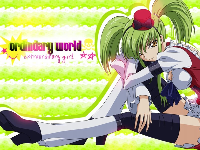 green-haired anime girl