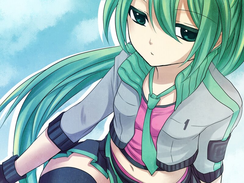 green-haired anime girl