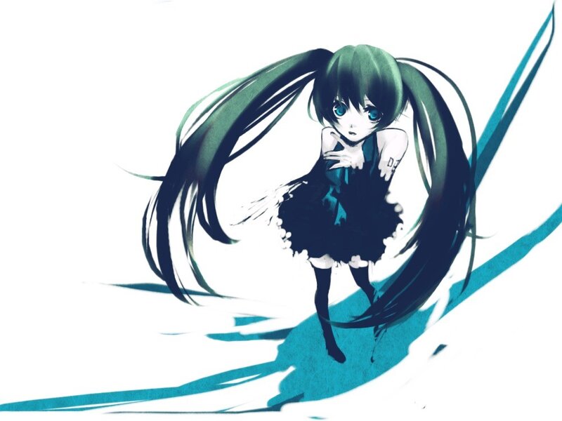 green-haired anime girl