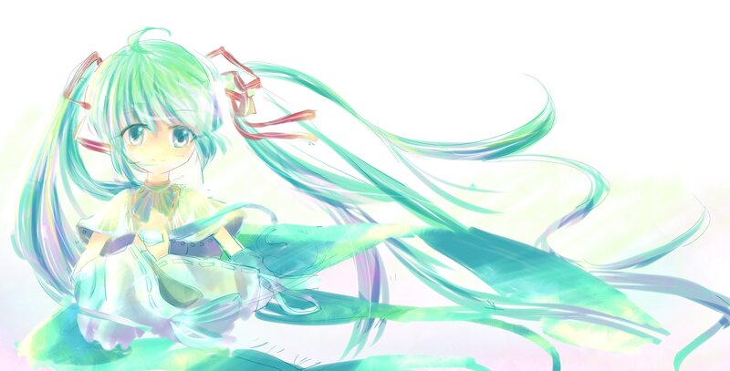 green-haired anime girl