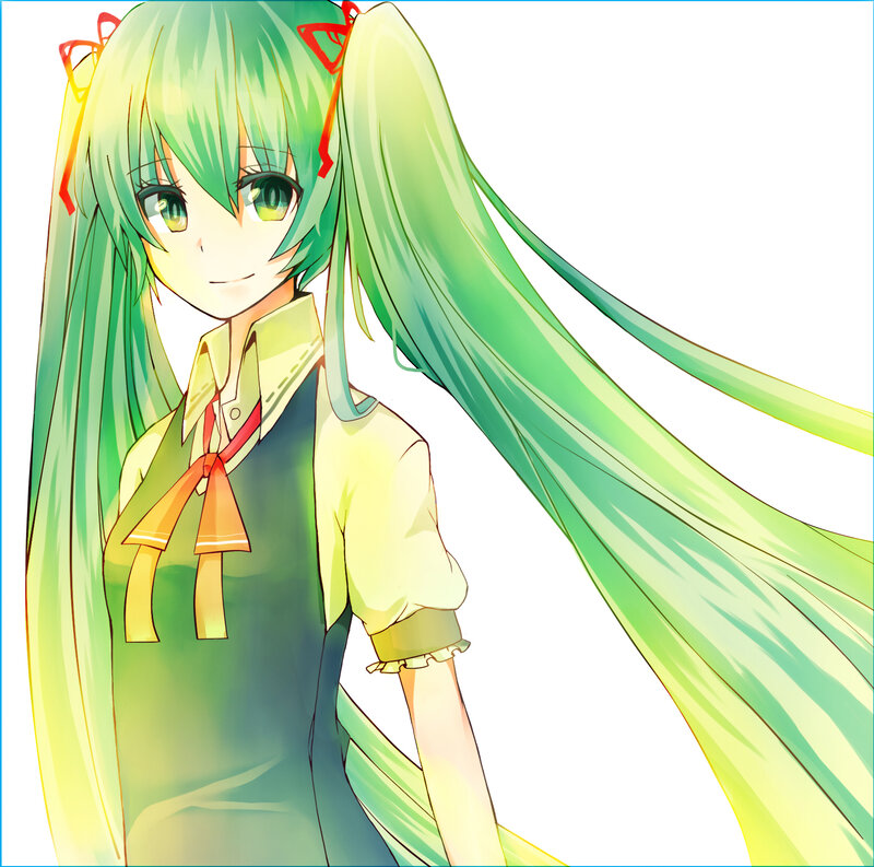 green-haired anime girl