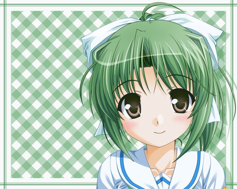 green-haired anime girl