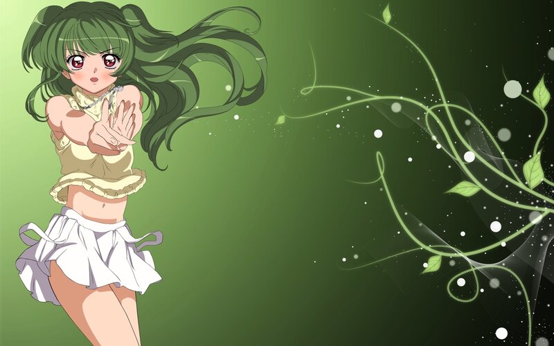 green-haired anime girl