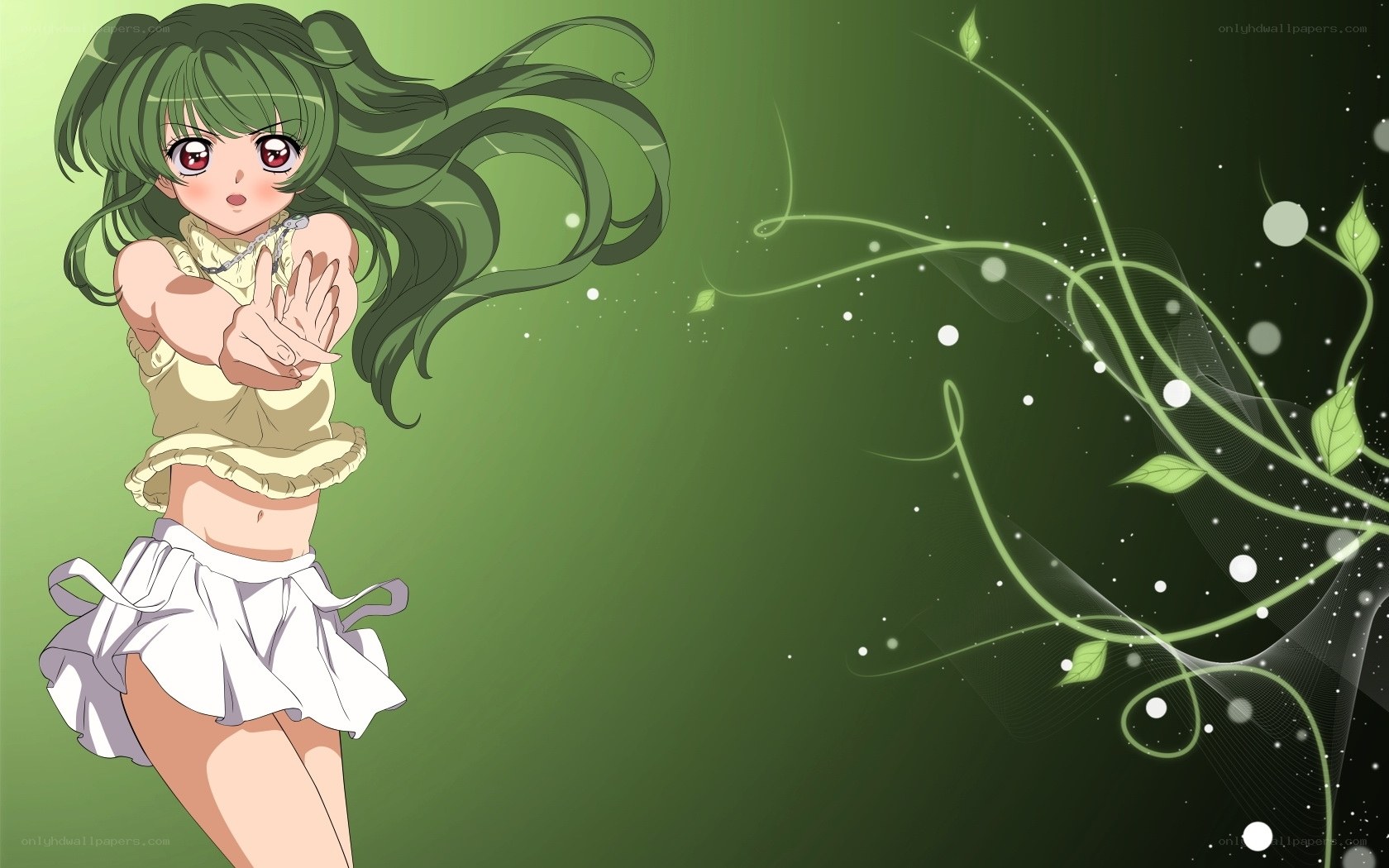 green-haired anime girl