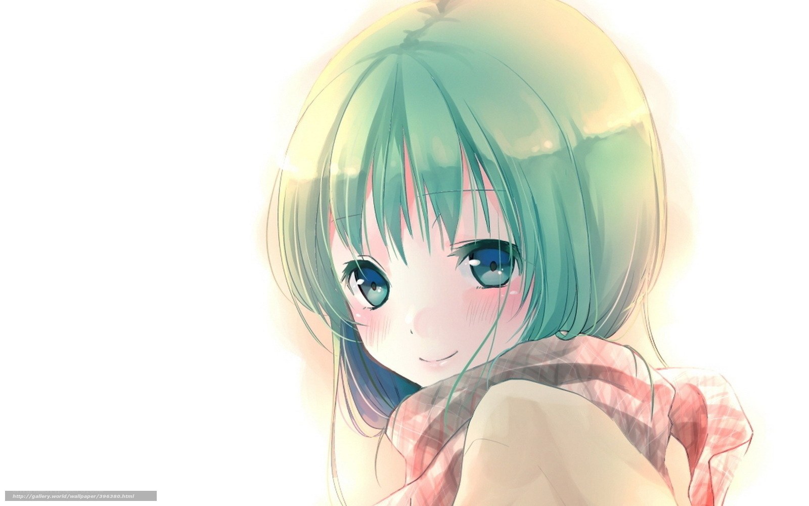 green-haired anime girl