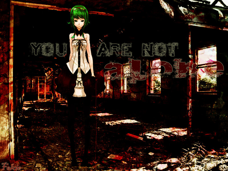 Green-haired Anime Girl — Black