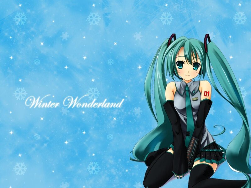 Green-haired Anime Girl — Blue, Calm