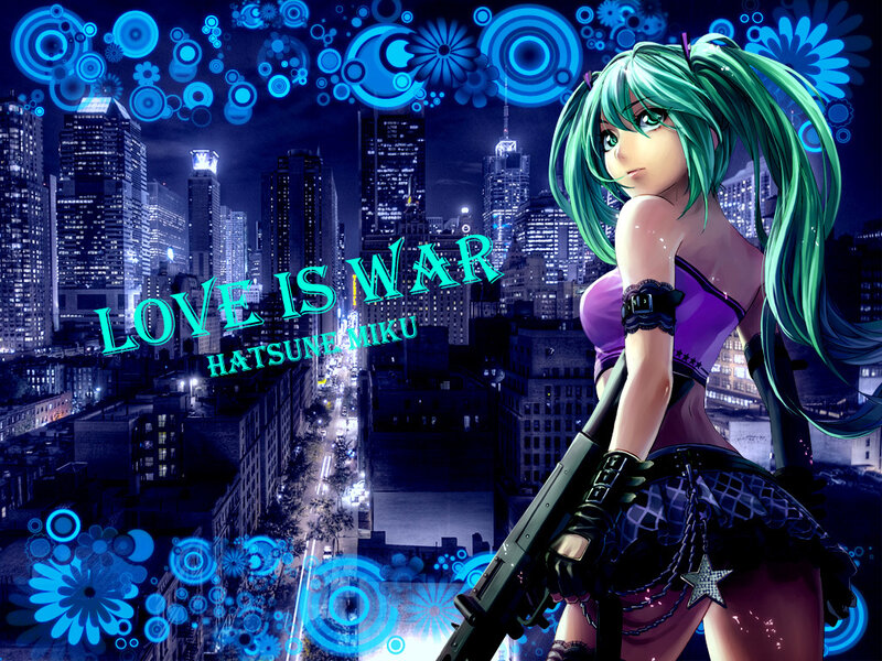 Green-haired Anime Girl — Blue, Dramatic