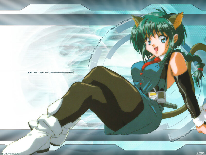 Green-haired Anime Girl — Blue, Dynamic, Cat Ears