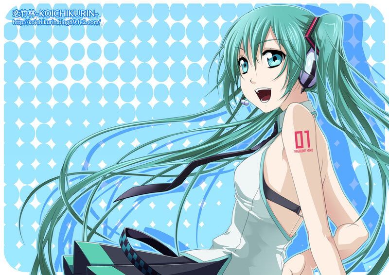 Green-haired Anime Girl — Blue, Energetic