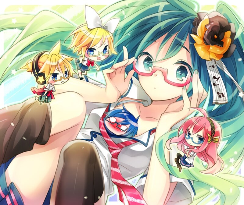 Green-haired Anime Girl — Blue, Playful, Chibi Characters