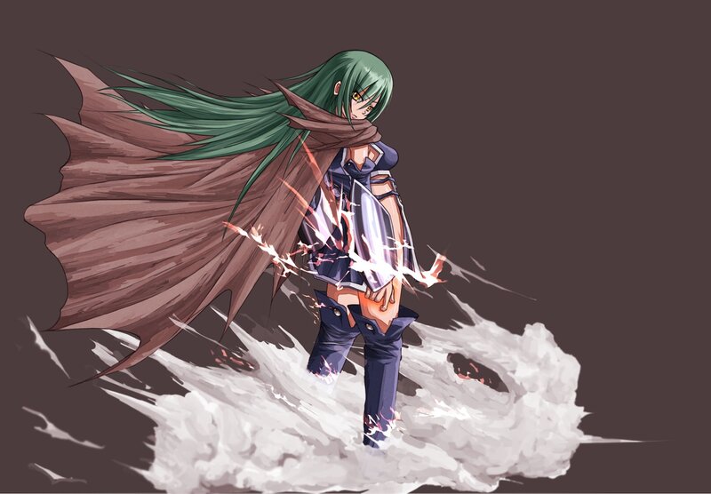 Green-haired Anime Girl — Brown, Dramatic