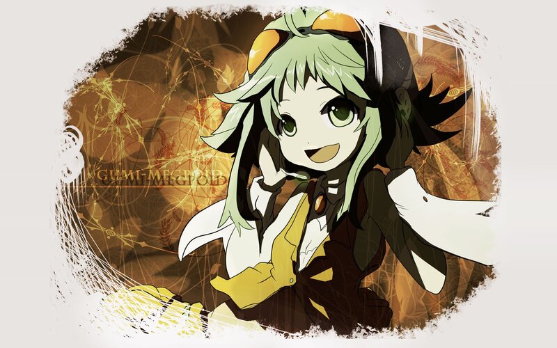 Green-haired Anime Girl — Brown, Playful