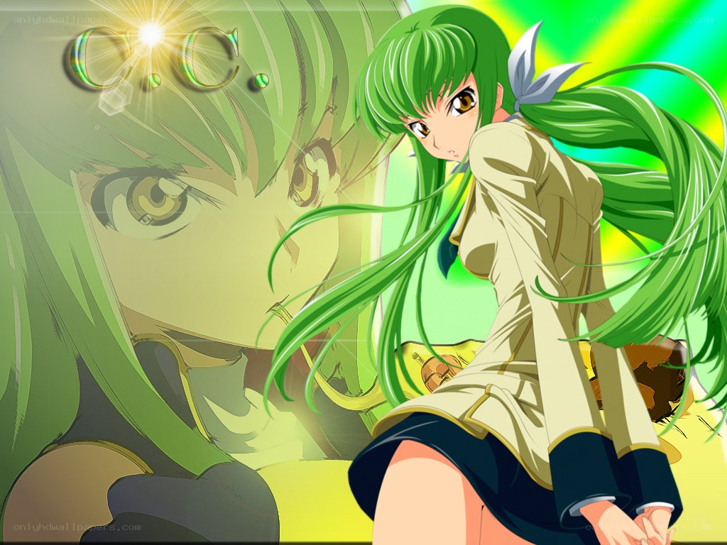 green-haired anime girl character
