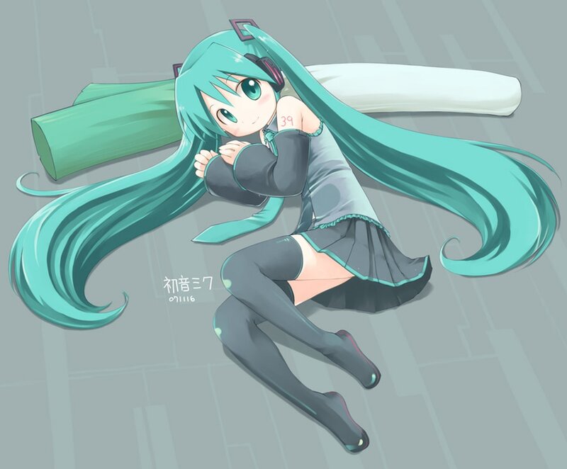 Green-haired Anime Girl — Cyan, Calm