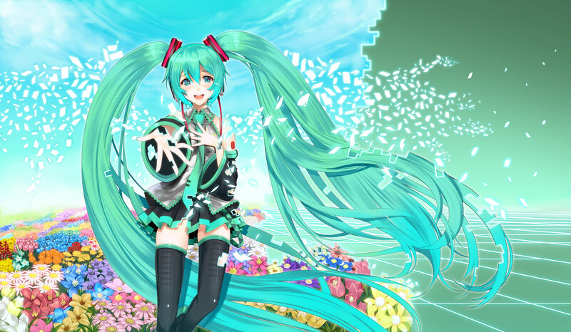 Green-haired Anime Girl — Cyan, Cheerful
