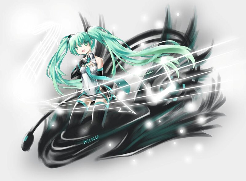 Green-haired Anime Girl — Cyan, Dynamic
