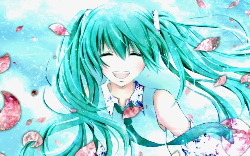 Green-haired Anime Girl — Cyan, Joyful
