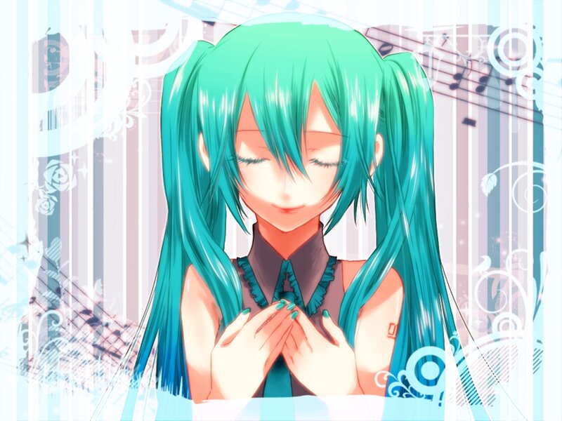 Green-haired Anime Girl — Cyan, Serene