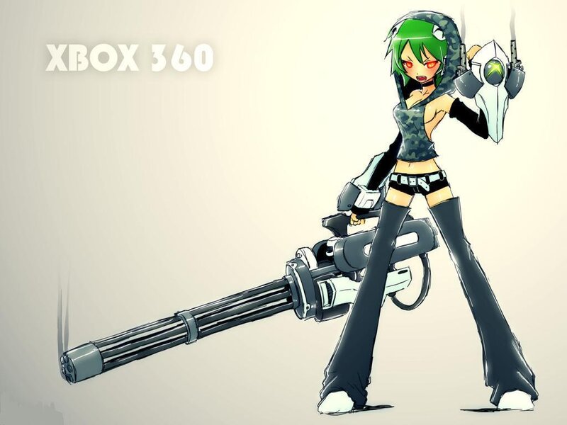 Green-haired Anime Girl — Green, Aggressive
