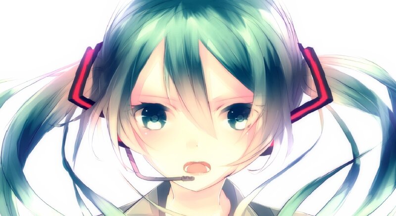 Green-haired Anime Girl — Green, Bright