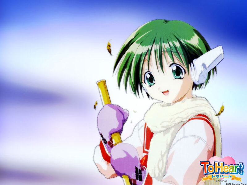 Green-haired Anime Girl — Green, Calm, Autumn, Earphone