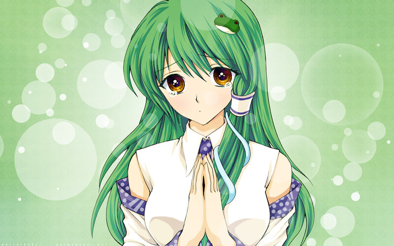 Green-haired Anime Girl — Green, Calm, Frog