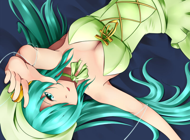 Green-haired Anime Girl — Green, Calm, Green Hair