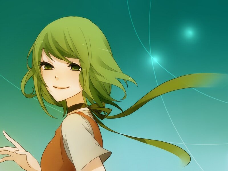 Green-haired Anime Girl — Green, Calm, Hair