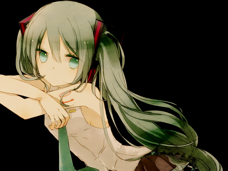 Green-haired Anime Girl — Green, Calm, Headphones