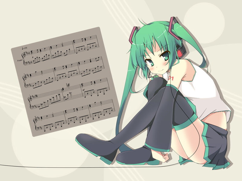 Green-haired Anime Girl — Green, Calm, Sheet Music
