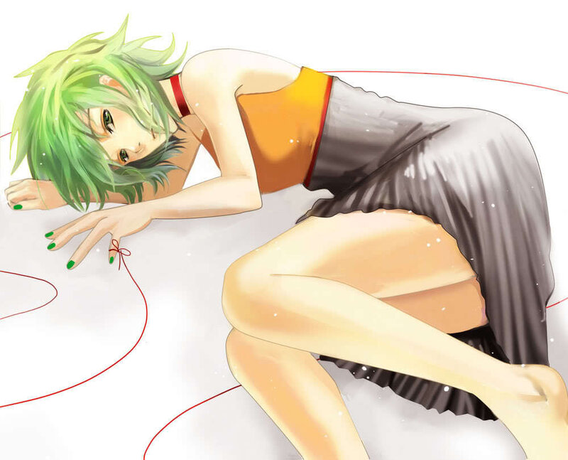 Green-haired Anime Girl — Green, Calm