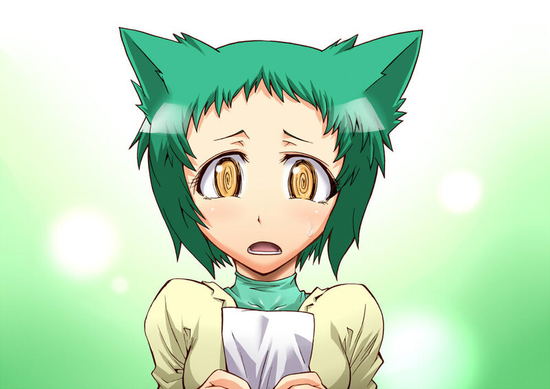 Green-haired Anime Girl — Green, Distressed